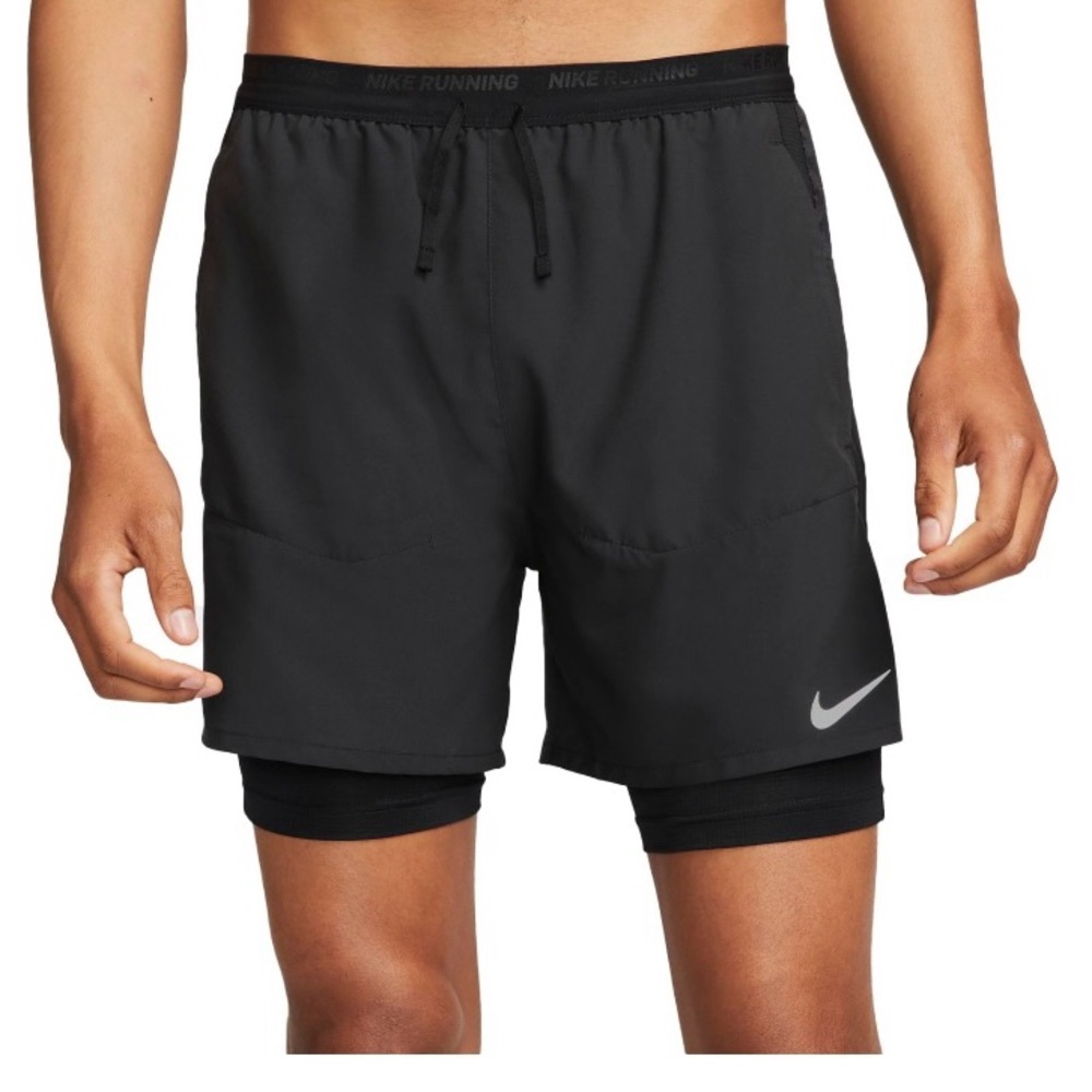 NWT Nike Mens Dri-Fit Stride 2-n-1 Running Shorts Running Shorts Black Med Tall